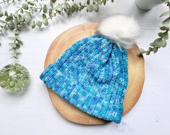 CROCHET PDF PATTERN: Bloom and Grow Beanie | Crochet hat, crocheted beanie pattern, hand-dyed yarn, embroidered crochet, ladies crochet hat