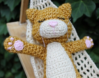 CROCHET PDF PATTERN: Relaxing Ralph Cat Amigurumi | cat in a hammock, sleepy cat, amigurumi cat, crochet cat, fun amigurumi, cute crochet