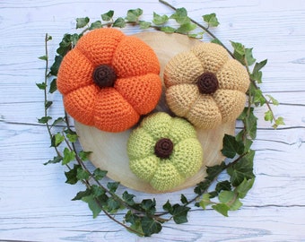 CROCHET PDF PATTERN: Slick & Quick Pumpkin Trio | Crochet pumpkin pattern, beginner crochet pumpkins, amigurumi pumpkins, crochet halloween