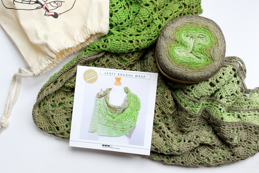 Crochet Kit Crochet Wrap Kit, DIY Crochet Kit, Crochet Shawl Kit, Yarn