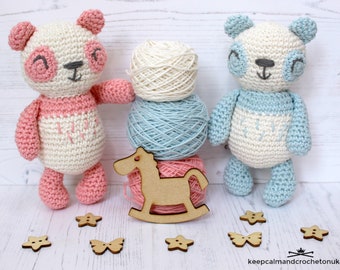 CROCHET PDF PATTERN: Pretty Pastel Pandas | Amigurumi panda, crochet panda, amigurumi toy, crochet toy, cute amigurumi, amigurumi pattern uk