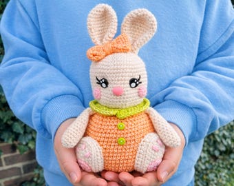 CROCHET PDF PATTERN: Lady Peaches the Rabbit | amigurumi bunny, crochet bunny, amigurumi rabbit, crochet rabbit, crochet, Easter bunny