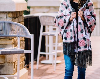 CROCHET PDF PATTERN: Cherie Plaid Wrap | Crochet Shawl Pattern, Crochet Wrap Pattern, Crochet Shawl, Aran Crochet, Large Crochet Wrap