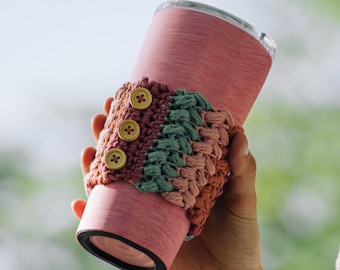 CROCHET PDF PATTERN: Colbie Chunky Cowl | Crochet Cup Cosy, Crochet Mug Cosy, Mug Cozy, Mug Hug, Coffee Sleeve, Quick Crochet Pattern,