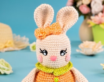 CROCHET PDF PATTERN: Lady Peaches the Rabbit | Easter bunny, amigurumi bunny, crochet bunny, amigurumi rabbit, crochet rabbit, crochet