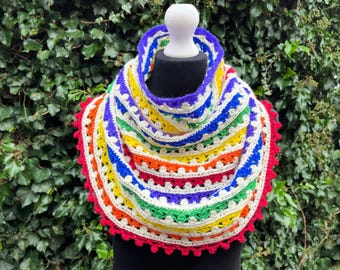CROCHET PDF PATTERN: Merry Marbles Cowl | funnel shaped cowl, crochet cowl, unique crochet cowl, easy crocheted cowl, neck warmer, scarf