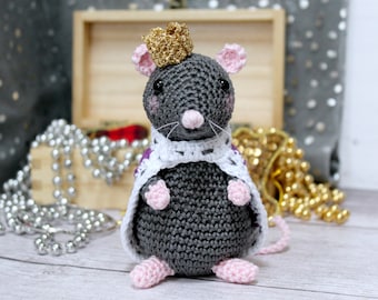 CROCHET PDF PATTERN: Reginald the Royal Rat | Amigurumi rat, Crochet rat, crochet king rat, fun amigurumi, cute crochet, toy, chinese zodiac