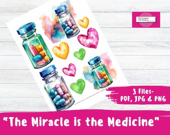Miracle is the Medicine Bible and Art Journaling Printable Mental Health Journal