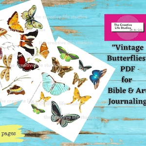 Vintage Butterfly Printable for Bible and Art Journaling, Butterflies ...