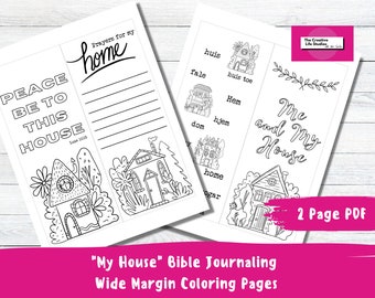 Bible Journaling Margin, Printable, Illustrating Bible,  DIY, Color Page Images, Art, , Christian Art, Sticker, Bible Study, My House