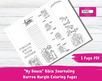 Bible Journaling Margin, Printable,  DIY, Color Page Images, Home, Art, , Christian Art, Sticker, Bible Study, Bible Art, My House