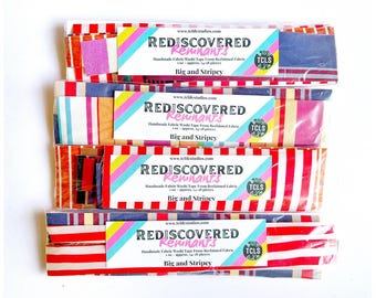 Handmade Upcycled Fabric Washi Tape - Big and Stripey