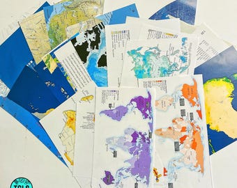 Vintage National Geographic World Atlas Bundles for Scrapbooking Journaling Decoupage Card-Making