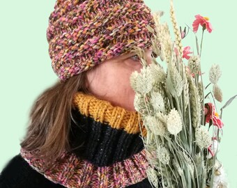 Gevoerde muts en colsjaal.