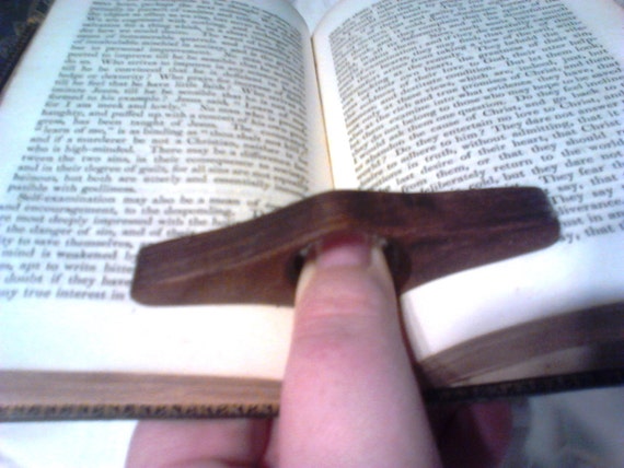 Walnut Book Page Holder Thumb Thing Page Holder Book Ring Etsy