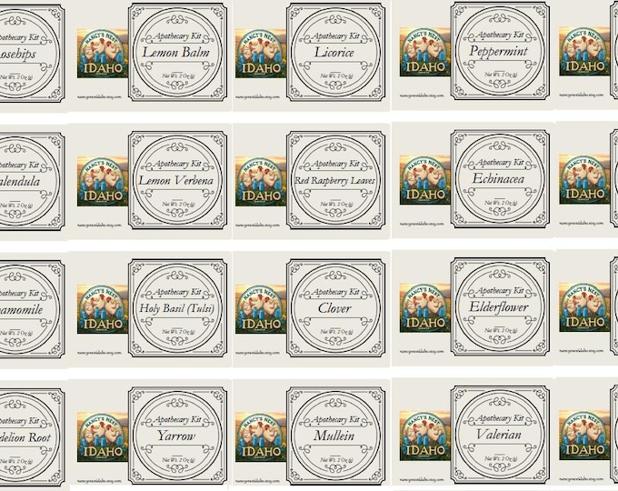 Apothecary Starter Kit w 20 Herbs/Roots and 2 tincture bottles