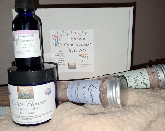 Teacher Appreciation Self-Care Spa Day Kit Lavender Calming and Refreshing Gift box