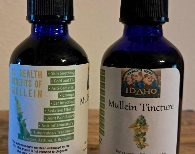 Respiratory Relief Organic Mullein & Red Clover (Trifolium) Herbal Tincture Traditional Botanical Small Batch