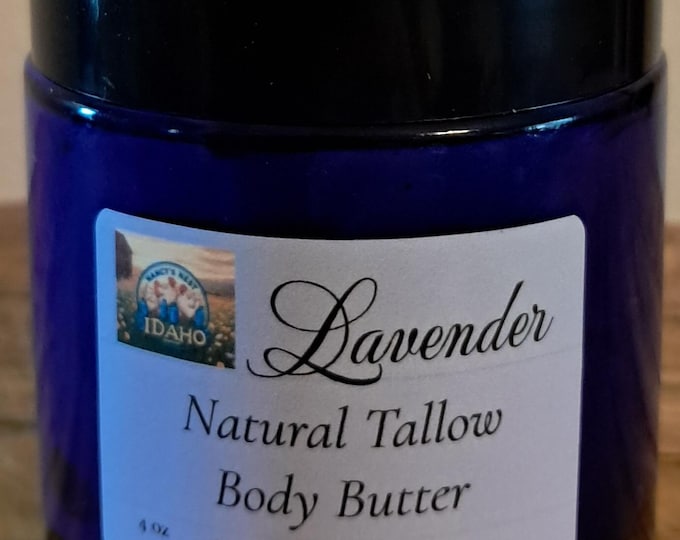 Body Butter Hydrating and Moisturizing for Dry Skin All-Natural Tallow Lavender