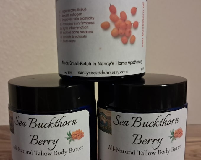 Manuka Honey Sea Buckthorn Berry Tallow Whipped Body Butter