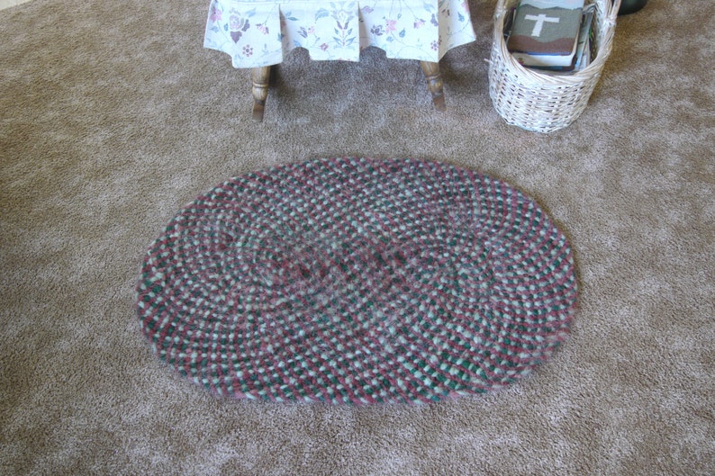 Felted wool roving rug 8 strand braid Etsy