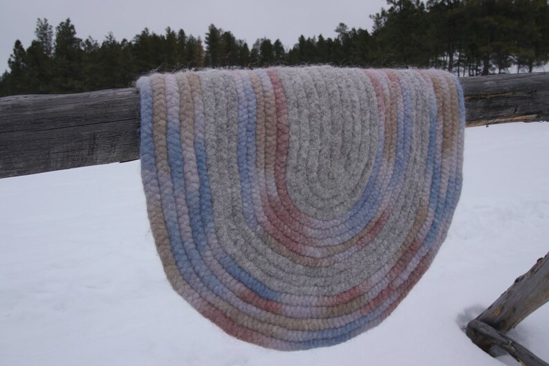 Braided Felted Wool Roving Rug Etsy