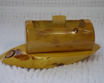 Rustic Log Toothpick Holder or Wood Toothpick Dispenser