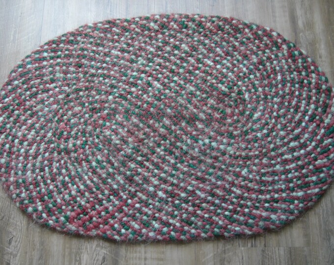 Felted Wool Roving Rug 8 Strand Braid Etsy