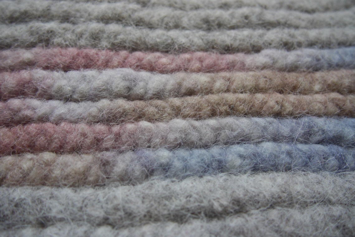 Braided Felted Wool Roving Rug Etsy