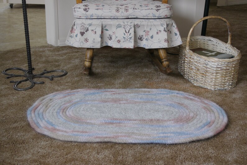 Braided Felted Wool Roving Rug Etsy