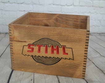 Vintage Stihl Chainsaw Parts Crate Replica - For Man-cave, Prop, Decor, Storage
