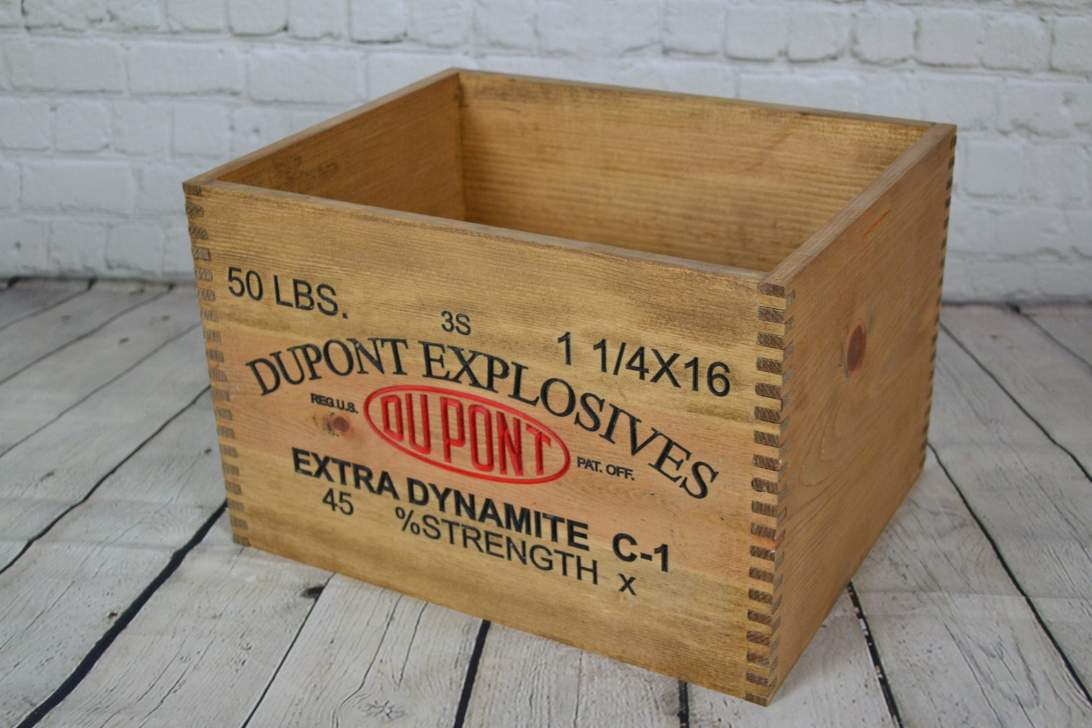 Vintage Dupont Dynamite Crate Replica for Mancave, Prop, Decor