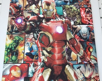 Iron Man and The Avengers 11x14 Canvas Superhero Wall Decor/Wall Art