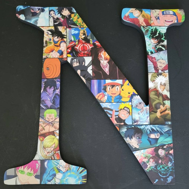 12 Inch Anime Wooden Letter Wall Decor: one letter of your choice A-Z image 9