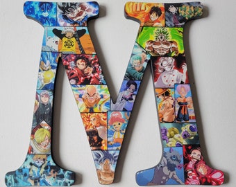 12 Inch Anime Wooden Letter Wall Decor: one letter of your choice A-Z