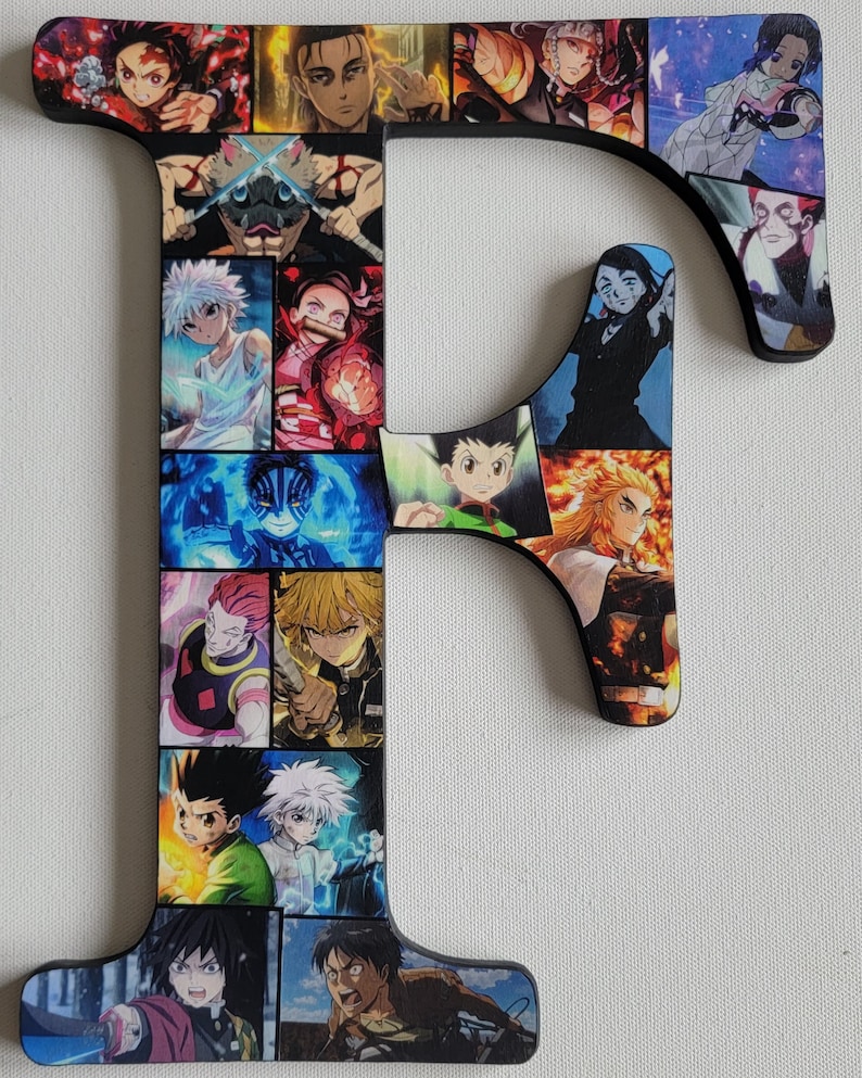 12 Inch Anime Wooden Letter Wall Decor: One Letter of Your Choice A-Z ...