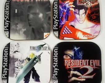 Gamer Coasters Coasters- Set of 4- Final Fantasy, Silent Hill, Tekken -Special Orders Welcome- Sandstone or Hardboard