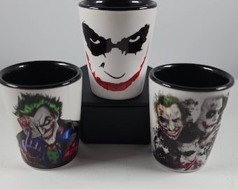 Joker Ceramic Shot Glasses: Set of 3 or Choose 1