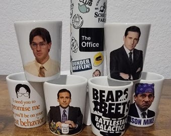 The Office Shot Glasses: individual or Set of 7