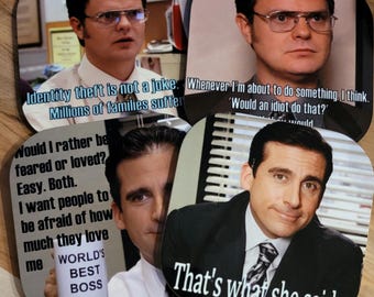 The Office Quotes: Michael Scott and Dwight Coasters - Set of 4 Sandstone or Hardboard