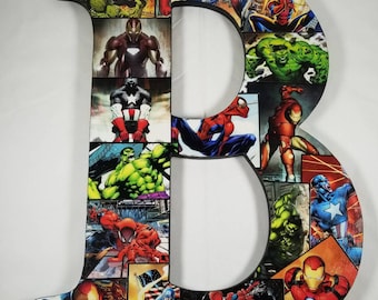 12 Inch Superhero Letter Wall Decor: one letter of your choice A-Z