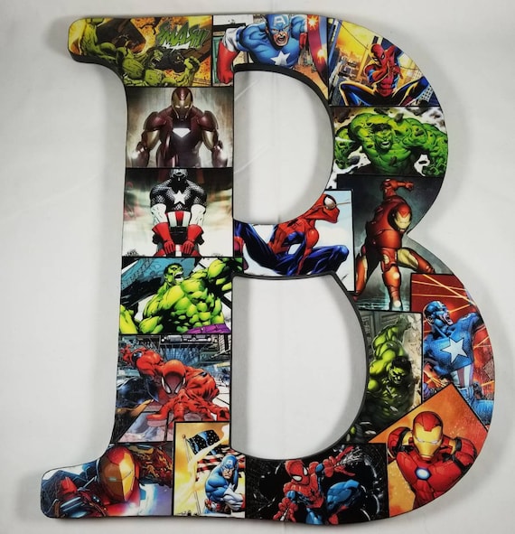 12 Inch Superhero Letter Wall Decor One Letter of Your Choice Etsy