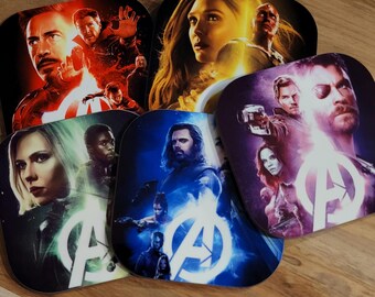 Movie Themed Coasters- Set of 5 -infinity stones -Special Orders Welcome- Sandstone or Hardboard