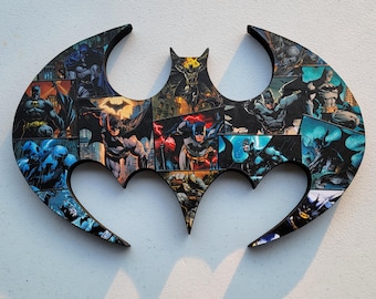 Bat and Joker Wooden Superhero Wall Decoration