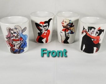 Harley Comic and Movie Ceramic Shot Glasses: Set of 4 or Choose 1 - Comic Book