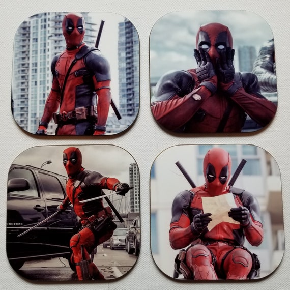 Deadpool Coasters Set de 4 Marvel Ryan Reynolds Superhéroe Etsy