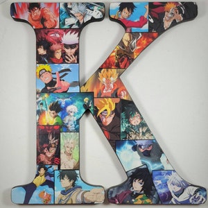 12 Inch Anime Wooden Letter Wall Decor: one letter of your choice A-Z image 1