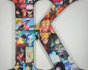 12 Inch Anime Wooden Letter Wall Decor: one letter of your choice A-Z