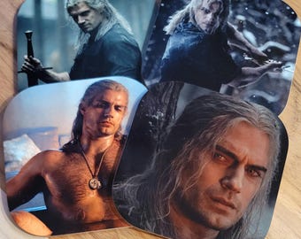 TV themed Coasters- Set of 4 -Special Orders Welcome- Sandstone or hardboard Gaming, Witcher