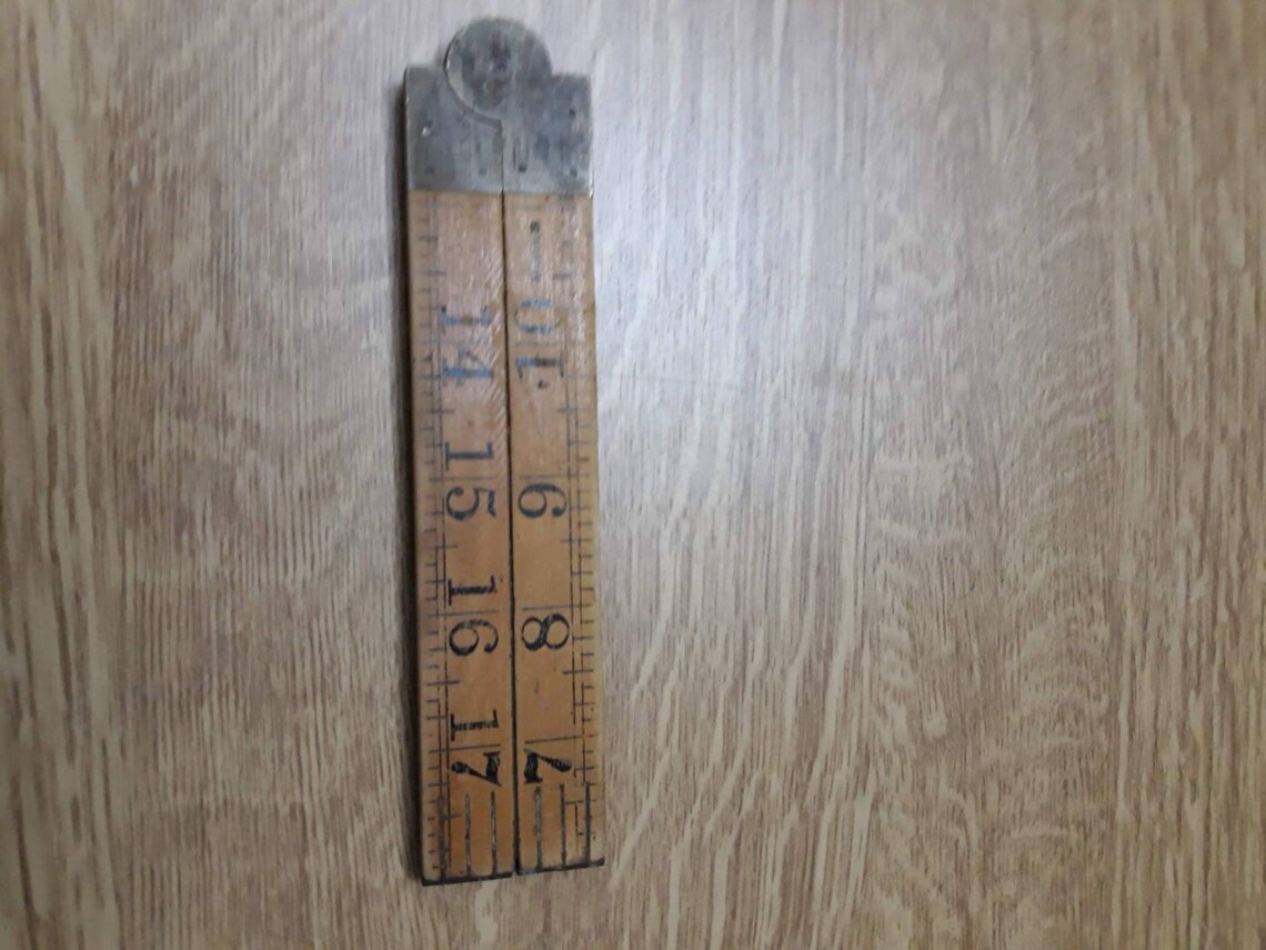 Vintage wooden folding measuring tape Etsy
